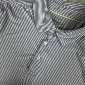 J Crew Performance Polo Shirt Men Small Purple Stripe Lightweight Golf Casual